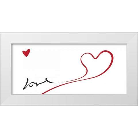 Love 2 White Modern Wood Framed Art Print by OnRei