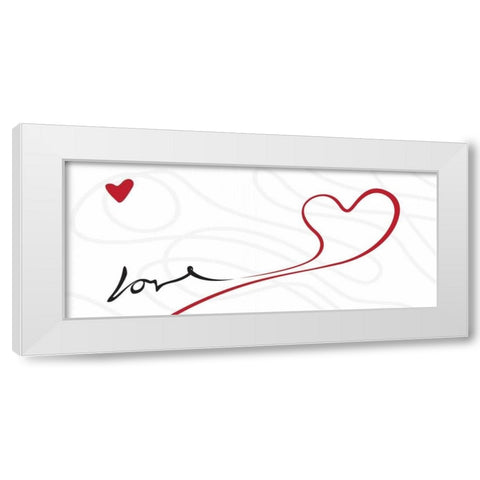 Love White Modern Wood Framed Art Print by OnRei