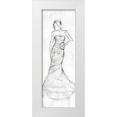 DRESS White Modern Wood Framed Art Print by OnRei