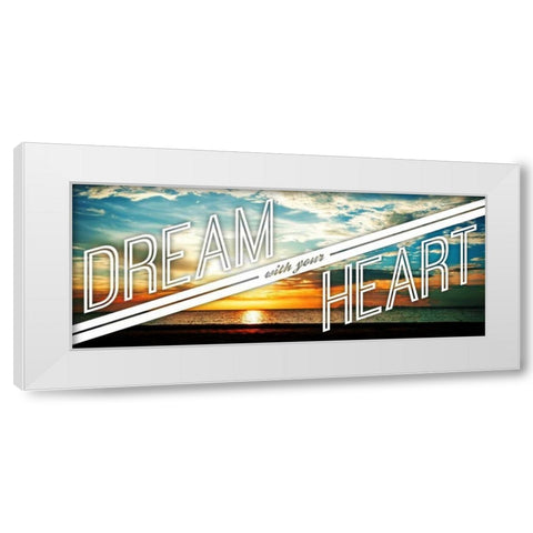 Dream White Modern Wood Framed Art Print by OnRei