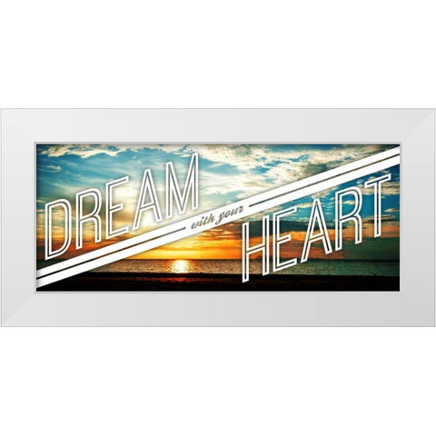 Dream White Modern Wood Framed Art Print by OnRei