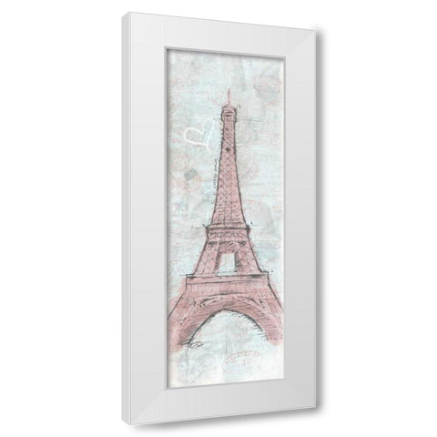 Romantic Eiffel White Modern Wood Framed Art Print by OnRei