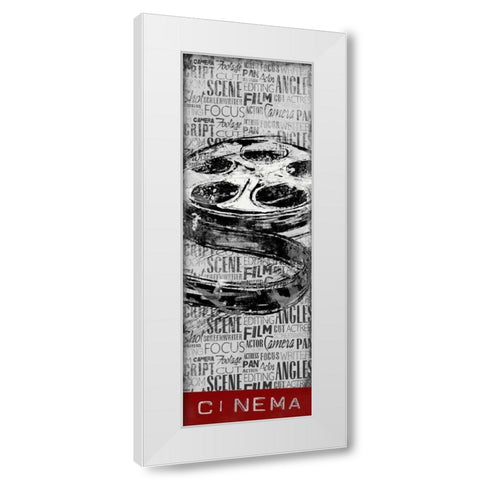 Cinema White Modern Wood Framed Art Print by OnRei