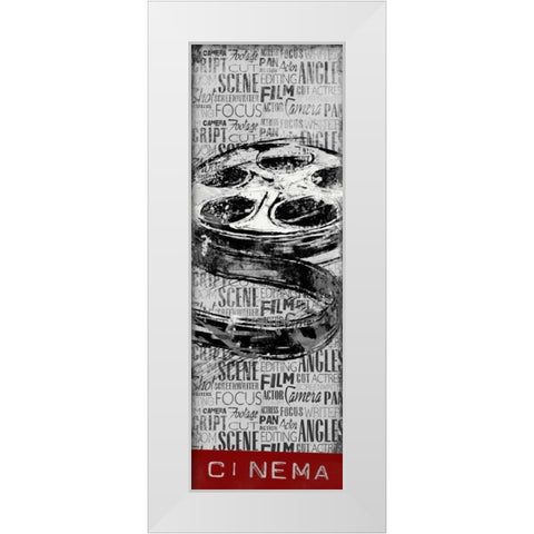 Cinema White Modern Wood Framed Art Print by OnRei