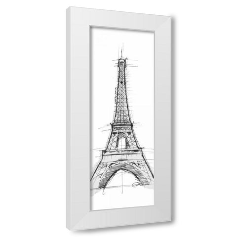 Eiffel White Modern Wood Framed Art Print by OnRei