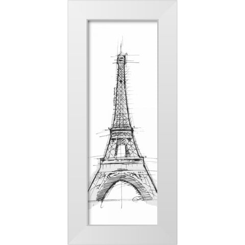 Eiffel White Modern Wood Framed Art Print by OnRei