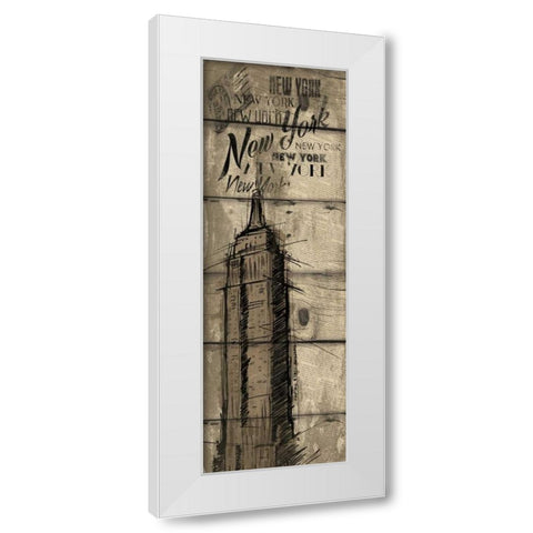 Wood New York White Modern Wood Framed Art Print by OnRei