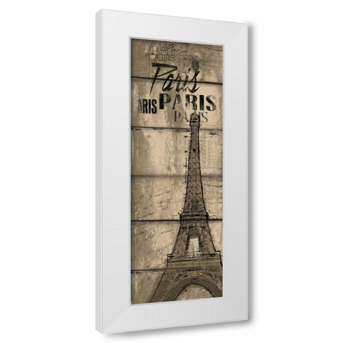 Wood Paris White Modern Wood Framed Art Print by OnRei