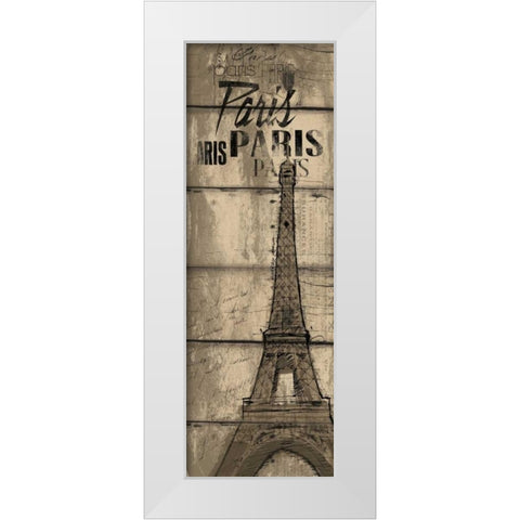 Wood Paris White Modern Wood Framed Art Print by OnRei