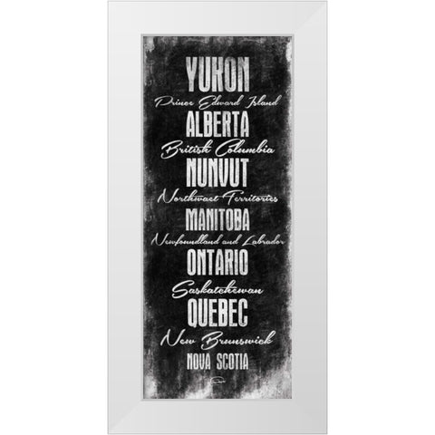 Canada Typography White Modern Wood Framed Art Print by OnRei