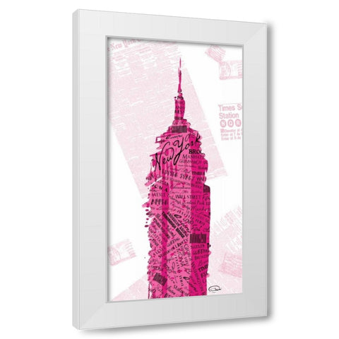 Pink Empire White Modern Wood Framed Art Print by OnRei