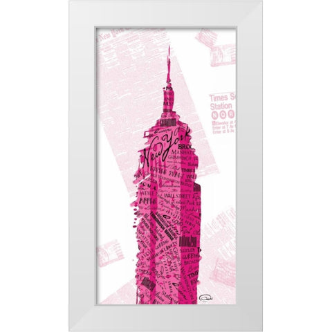 Pink Empire White Modern Wood Framed Art Print by OnRei