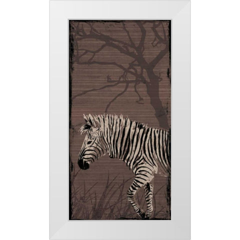 Zebra White Modern Wood Framed Art Print by OnRei