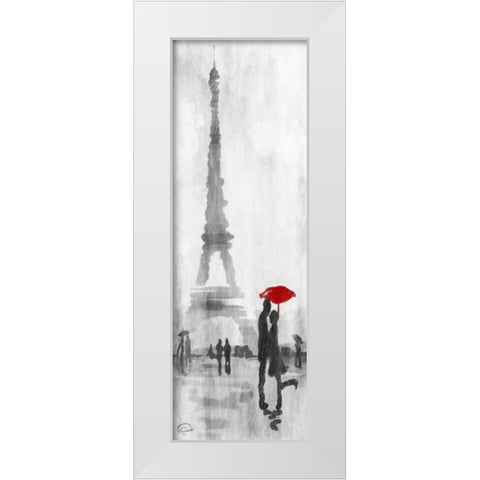 Eiffel Love White Modern Wood Framed Art Print by OnRei