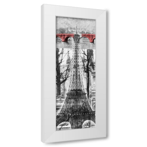 Paris Collage White Modern Wood Framed Art Print by OnRei