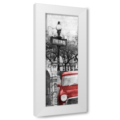 Paris Collage Mate White Modern Wood Framed Art Print by OnRei