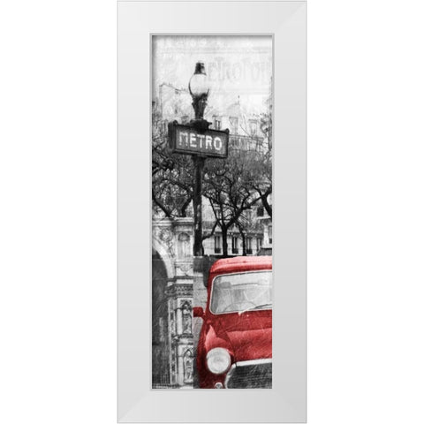 Paris Collage Mate White Modern Wood Framed Art Print by OnRei