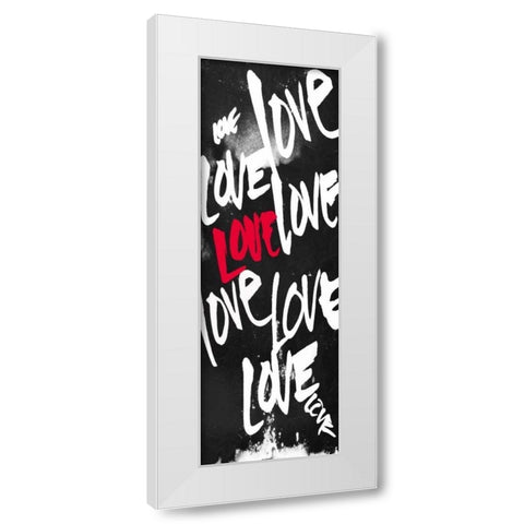 Love Letters Red White Modern Wood Framed Art Print by OnRei