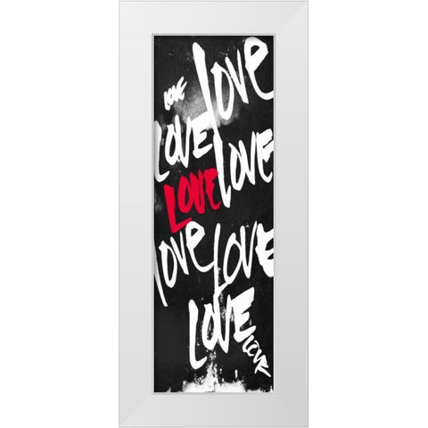 Love Letters Red White Modern Wood Framed Art Print by OnRei