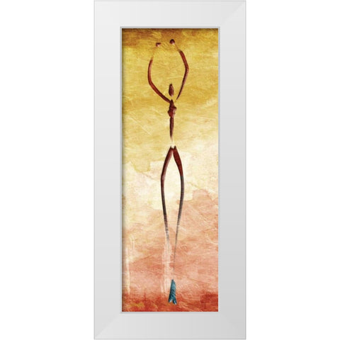 Harmonious Dancer Two White Modern Wood Framed Art Print by OnRei