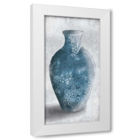 Blue Mandala Smoke White Modern Wood Framed Art Print by OnRei