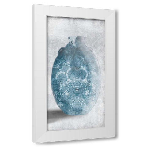 Blue Mandala Smoke Mate White Modern Wood Framed Art Print by OnRei