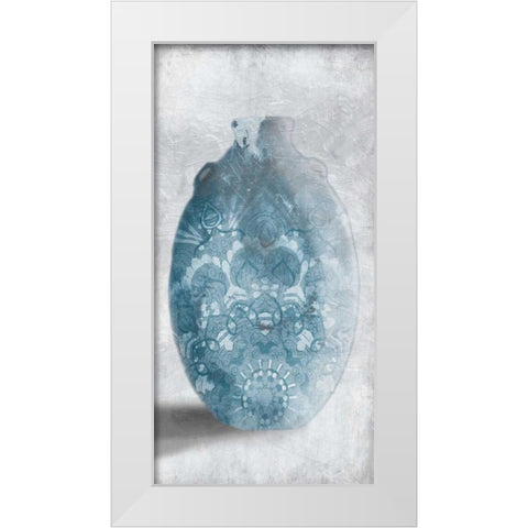 Blue Mandala Smoke Mate White Modern Wood Framed Art Print by OnRei