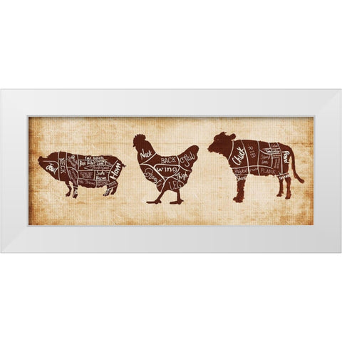 Farm Cuts White Modern Wood Framed Art Print by OnRei