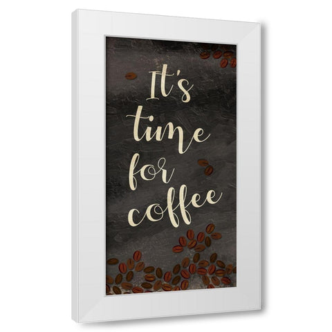 Time For A Coffee Break White Modern Wood Framed Art Print by OnRei