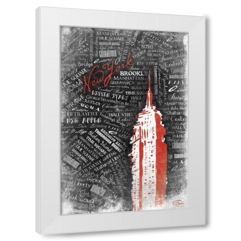 Empire RED White Modern Wood Framed Art Print by OnRei