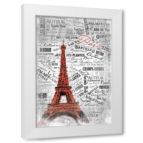 Eiffel C White Modern Wood Framed Art Print by OnRei