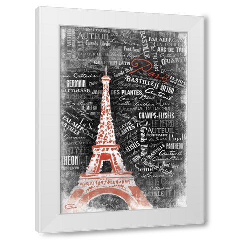 LOVE TOWER White Modern Wood Framed Art Print by OnRei