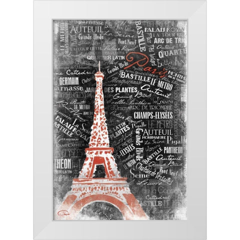 LOVE TOWER White Modern Wood Framed Art Print by OnRei