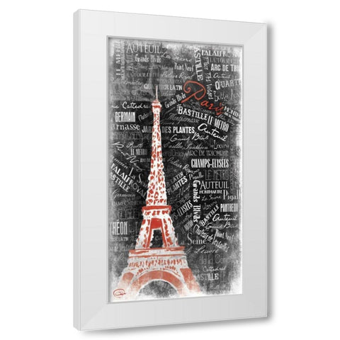 Eiffel LOVE White Modern Wood Framed Art Print by OnRei