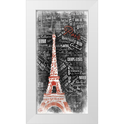 Eiffel LOVE White Modern Wood Framed Art Print by OnRei