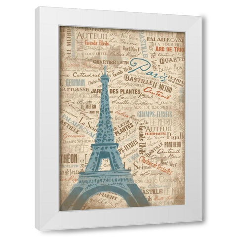 PARIS LOVE White Modern Wood Framed Art Print by OnRei