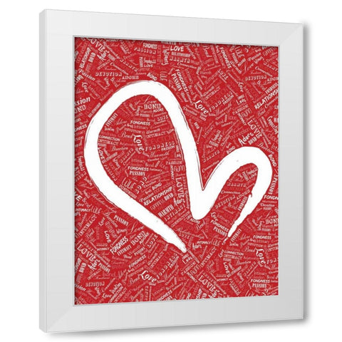 LOVE RED White Modern Wood Framed Art Print by OnRei