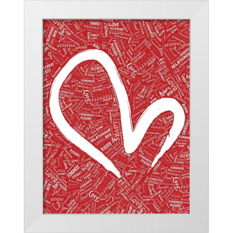 LOVE RED White Modern Wood Framed Art Print by OnRei