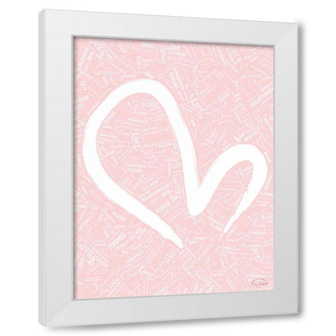 FADED LOVE White Modern Wood Framed Art Print by OnRei