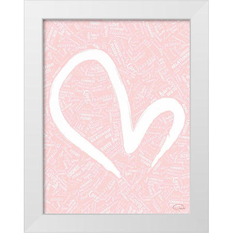 FADED LOVE White Modern Wood Framed Art Print by OnRei