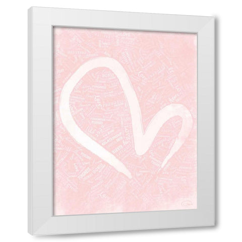 LOVE B White Modern Wood Framed Art Print by OnRei