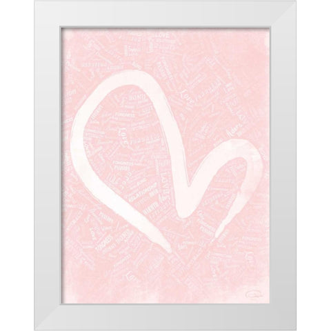 LOVE B White Modern Wood Framed Art Print by OnRei