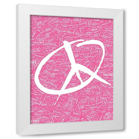 PERFECT PEACE White Modern Wood Framed Art Print by OnRei