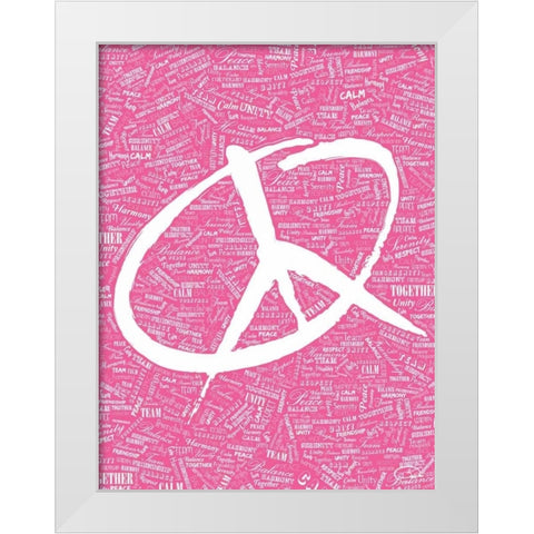 PERFECT PEACE White Modern Wood Framed Art Print by OnRei