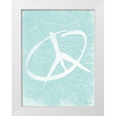 PEACE E White Modern Wood Framed Art Print by OnRei