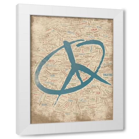 PEACE FOR PEACE White Modern Wood Framed Art Print by OnRei