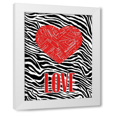 JUNGLE LOVE White Modern Wood Framed Art Print by OnRei