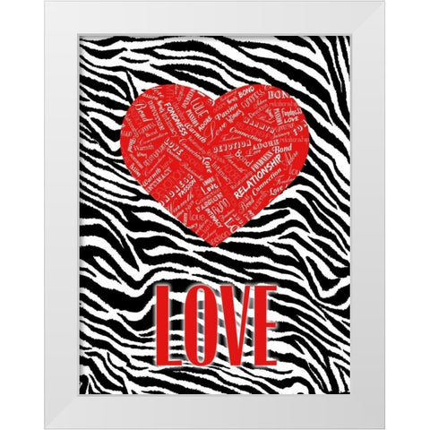 JUNGLE LOVE White Modern Wood Framed Art Print by OnRei