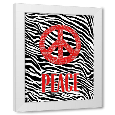 JUNGLE PEACE White Modern Wood Framed Art Print by OnRei