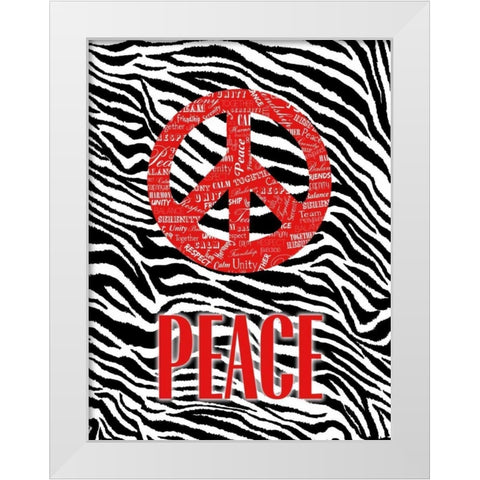 JUNGLE PEACE White Modern Wood Framed Art Print by OnRei